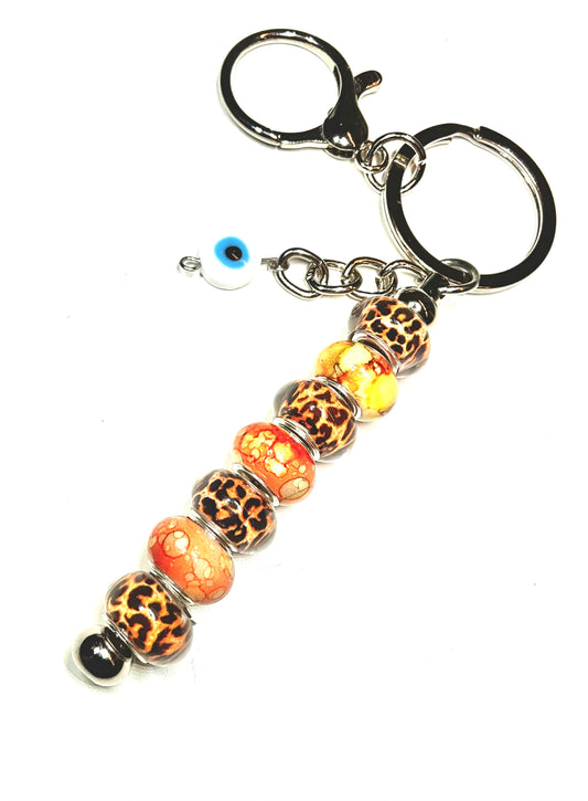 Porte clés léopard orange